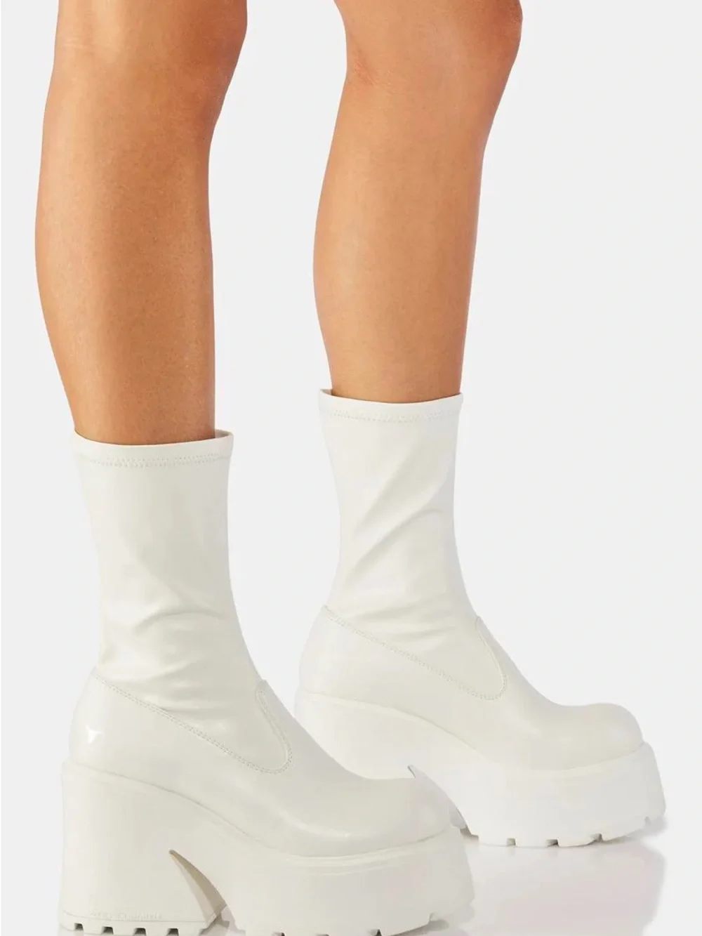 Windsor Smith Found White Stretch socks Boots